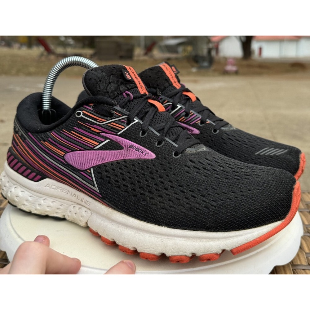 Brooks Adrenaline GTS 19 Women’s Size 9.5 Black/Purple/Coral Running Shoes